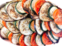 baked tomato, eggplant, and zucchini tian