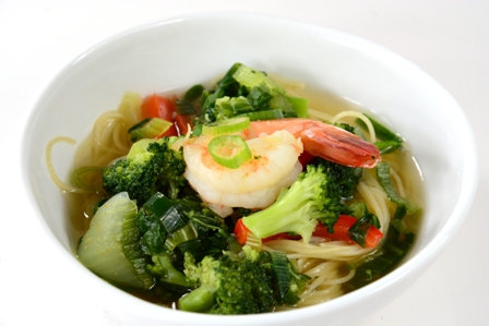 ginger noodles with shrimp and vegetables