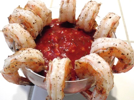 grilled shrimp with smoked chile cocktail sauce