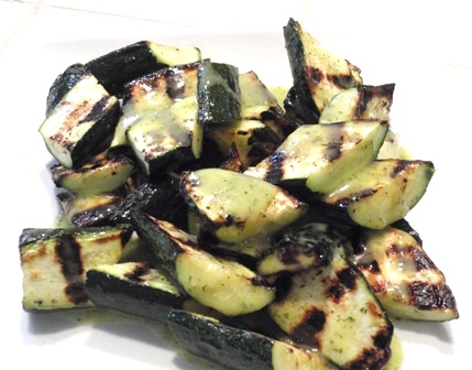grilled zucchini with fresh dill vinaigrette