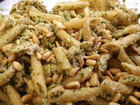 penne with chicken and lemon basil pesto