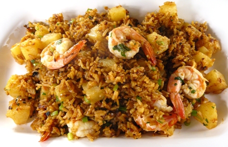 thai pineapple rice with shrimp